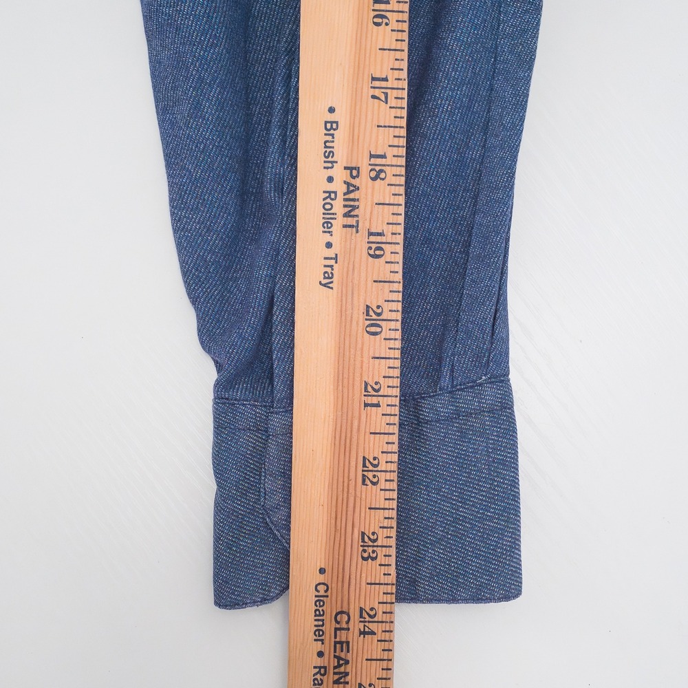 Tom James Royal Classic Hand Tailored Button Down Mens 2XL Blue Cotton Twill USA - Picture 12 of 13